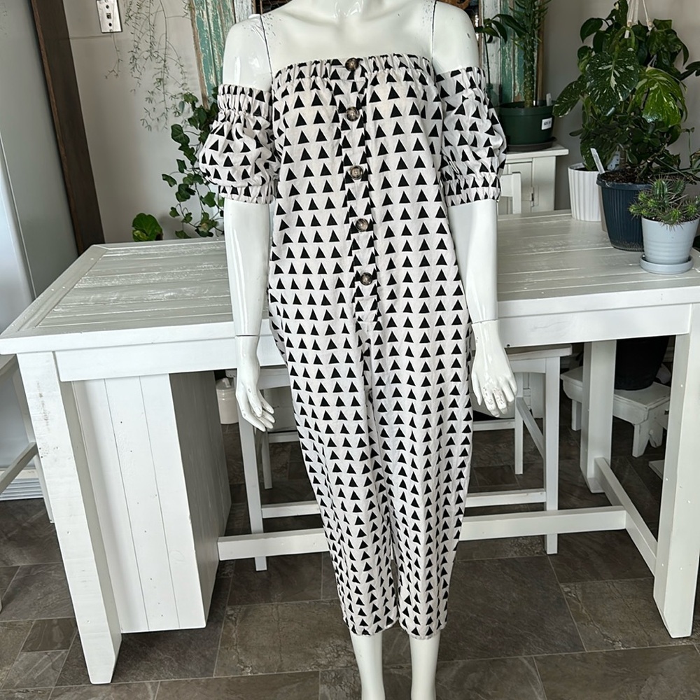 Francesca BETTINIvItaly one piece jumper jumpsuit arms linen blend sz4 pockets